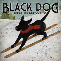 100cm x 100cm Black Dog Ski von Fowler, Ryan