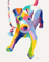 80cm x 100cm Terrier Sketch von Patti Mollica