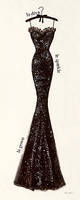 40cm x 100cm Couture Noire Original IV von Emily Adams