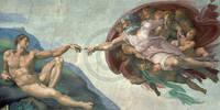 142cm x 71cm Die Erschaffung Adams            von Michelangelo