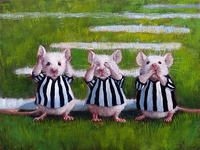 60cm x 45cm Three Blind Mice von Lucia Heffernan