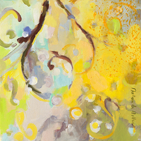 100cm x 100cm Floraison jaune II von Emmanuelle Mertian de Muller