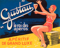 100cm x 80cm Gustau Aperetif von Vintage Booze Labels