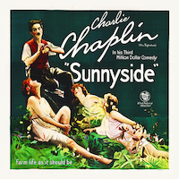 100cm x 100cm Chaplin, Charlie, Sunnyside, 1919 von Hollywood Photo Archive
