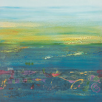 100cm x 100cm Blue Landscape von Richter-Armgart,Rose