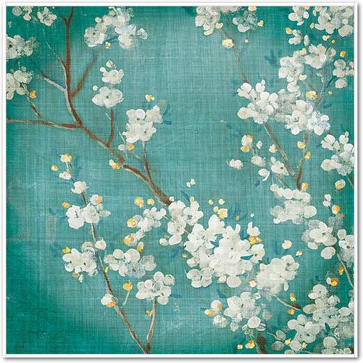 White Cherry Blossoms II on Blue Aged No von Danhui Nai