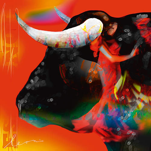 Cabeza de Toro Roja von Leon Bosboom