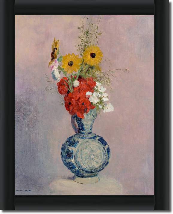 Blumenstrauß in blauer Vase      von Odilon Redon