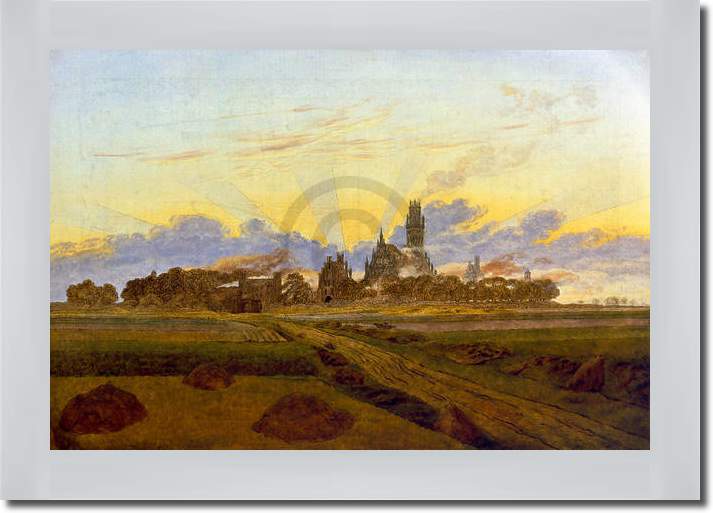 Das brennende Neubrandenburg     von Caspar David Friedrich