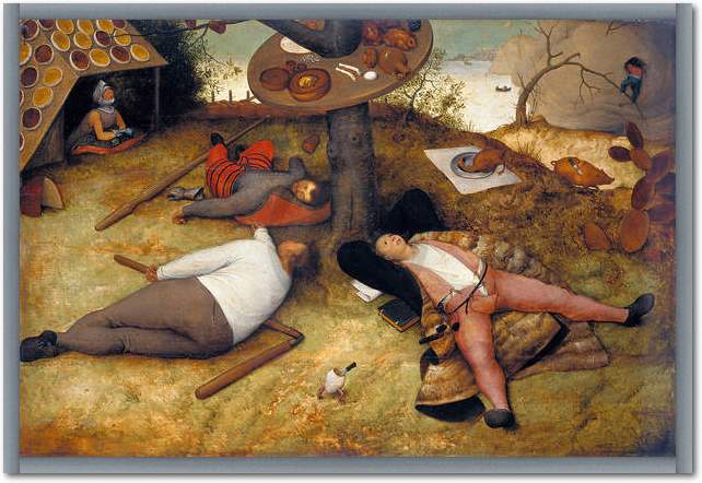 Das Schlaraffenland              von Pieter d. Ä. Brueghel