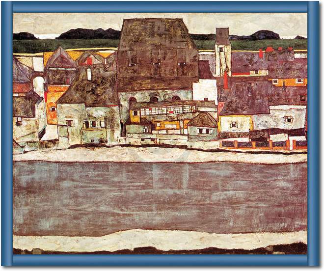 Häuser am Fluss II               von Egon Schiele