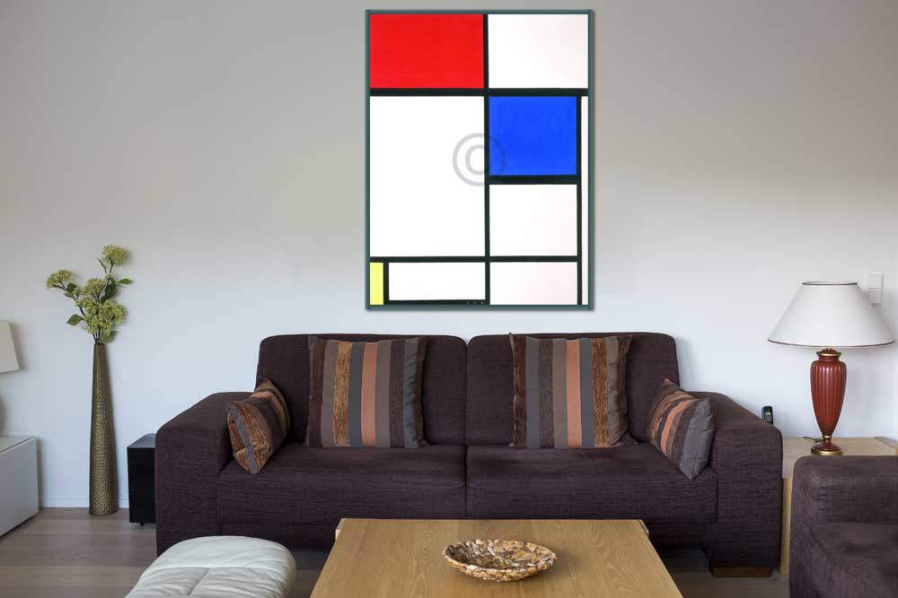 Komposition II mit Rot, Blau und von Piet Mondrian