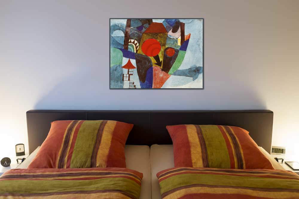 Landschaft mit sinkender Sonne   von Paul Klee