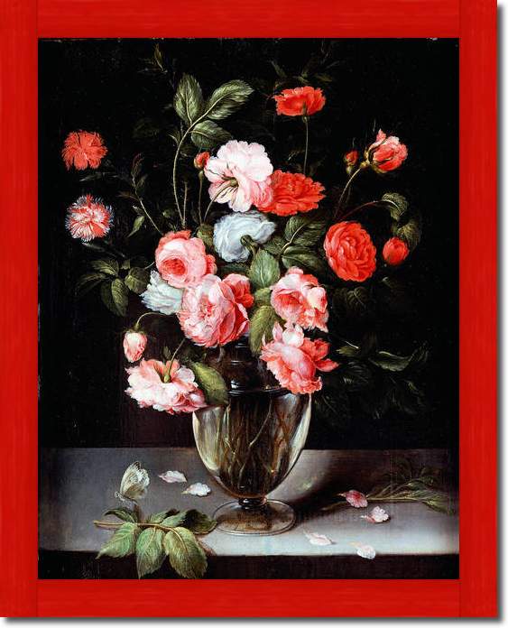Rosen und Nelken in einer Vase   von Ambrosius Brueghel