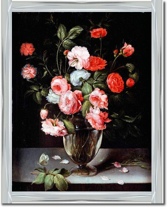 Rosen und Nelken in einer Vase   von Ambrosius Brueghel