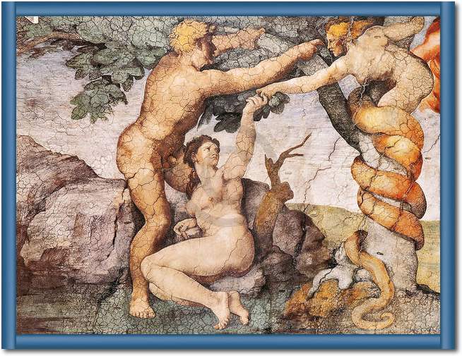 Sündenfall und Vertreibung aus   von Michelangelo