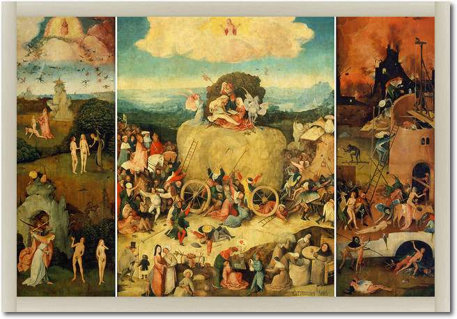 Triptychon der Heuwagen          von Hieronymus Bosch