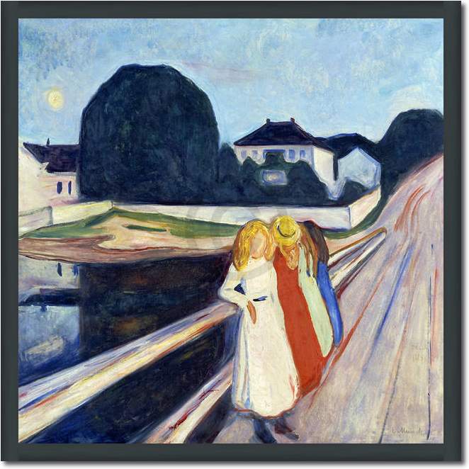 Vier Mädchen auf der Brücke      von Edvard Munch