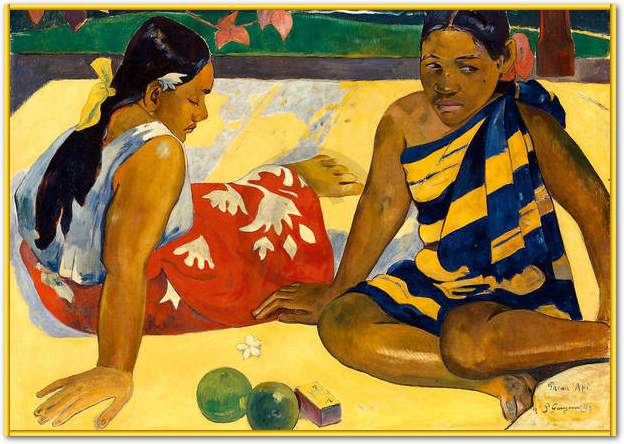Zwei Frauen auf Tahiti           von Paul Gauguin