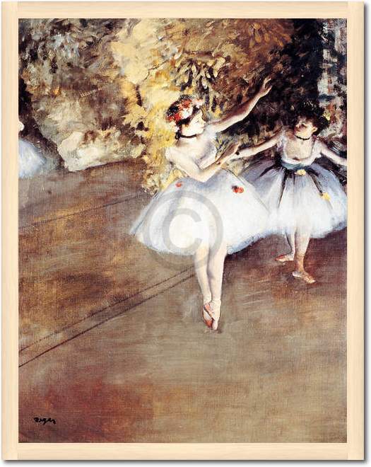 Zwei Tänzerinnen auf der Bühne   von Edgar Degas