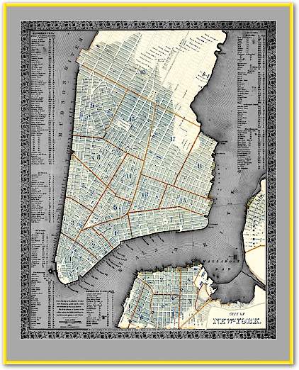 Vintage Gray NYC Map von Adam Shaw Cartography