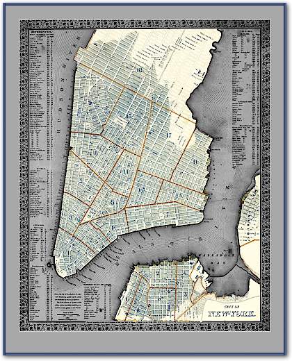 Vintage Gray NYC Map von Adam Shaw Cartography