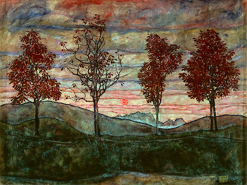 Vier Bäume von Egon Schiele