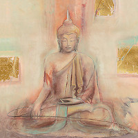 100cm x 100cm Buddha I von Amrhein, Elvira