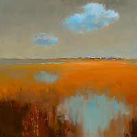 100cm x 100cm Reflecting Clouds von Groenhart, Jan