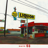 100cm x 100cm Route 66 - West End Liquor von Olukman, Ayline