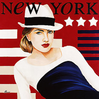 100cm x 100cm Femme New York von Bernard, Anne