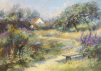 150cm x 105cm Le jardin du peintre von Messely, Paul
