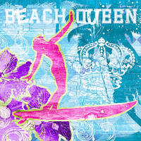 100cm x 100cm Beach Queen von Ink Wonderland