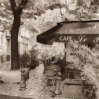100cm x 100cm Café, Aix-en-Provence von Alan Blaustein