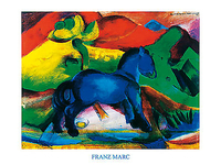 80cm x 60cm Blaues Pferdchen von MARC,FRANZ