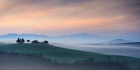 100cm x 50cm Capella di Vitaleta at Dawn - Tuscany I von Andy Mumford