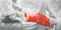 100cm x 50cm Lady in Red von Enrico Sestillo