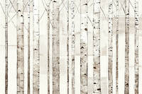 100cm x 67cm Birch Trees on White von Avery Tillmon