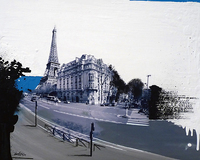 30cm x 24cm Paris en bleu von Arnaud Puig