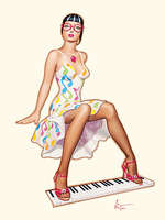 30cm x 40cm Piano Girl von Patrick Hitte