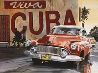 80cm x 60cm Viva Cuba! von Alain Bertrand