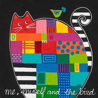 50cm x 50cm Me, myself and the bird von Y. Hope