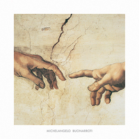 50cm x 50cm Creazione di Adamo (detail) von Michelangelo