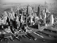 80cm x 60cm Aerial View of Downtown Manhattan - New von Charles Rotkin