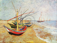 80cm x 60cm Barche sulla spiaggia            von Vincent Van Gogh