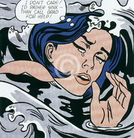 28cm x 35.5cm Drowning Girl small              von Roy Lichtenstein