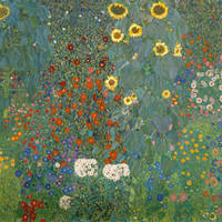 51cm x 51cm Bauerngarten mit Sonnenblumen    von Gustav Klimt