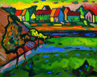 100cm x 80cm Bayrisches Dorf mit Feld         von Wassily Kandinsky