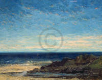 56cm x 44cm Blaues Meer - blauer Himmel      von Gustave Courbet