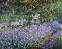100cm x 80cm Blühende Iris in Monets Garten   von Claude Monet